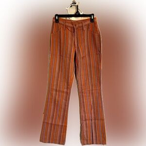 Vintage Striped Orange Flared Pants